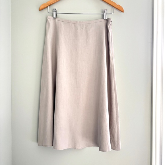 Moda International Size‎ 8 Vintage Skirt A-Line 100% Silk Y2K Midi Business Chic - Picture 1 of 11